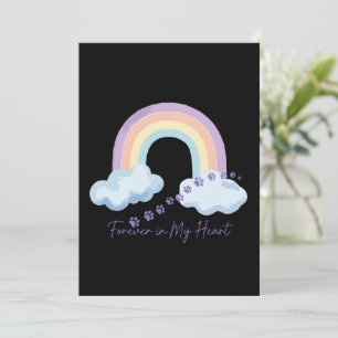 Für immer in meinem Herzen Tiergedenken Regenbogen Einladung