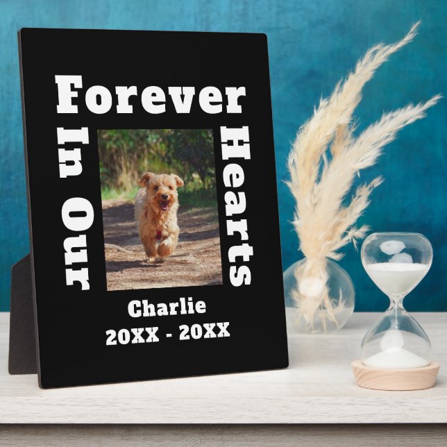 Für immer in unserem Beileid für Herzklopfen Fotoplatte (Seite)