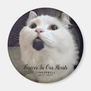 Für immer in unserem Cat Memorial Foto Custom Magnet