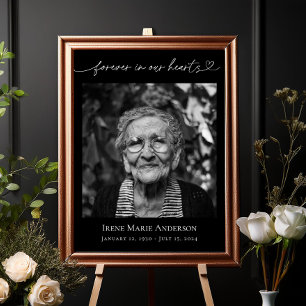 Für immer in unserem Foto zur Beerdigung von Herz- Poster