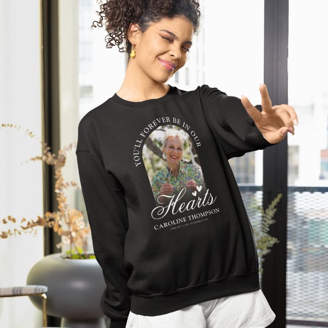 Für immer in unserem Foto zur Herzensbeerdigung Sweatshirt (Von Creator hochgeladen)