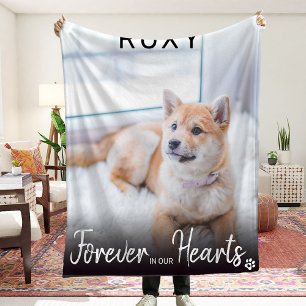 Für immer in unserem Heartnamen Pet Loss Memorial Fleecedecke