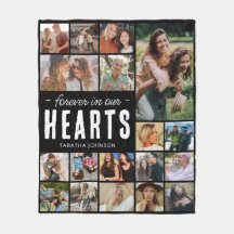 Für immer in unserem Hearts Foto Collage Memorial