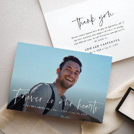 Für immer in unserem Hearts Funeral Memorial Dankeskarte