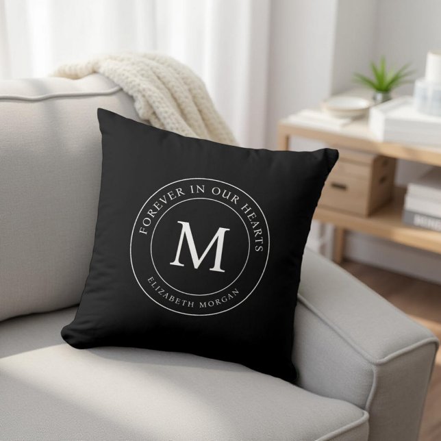 Für immer in unserem Hearts Funeral Memorial Moder Kissen (Von Creator hochgeladen)