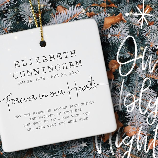 Für immer in unserem Hearts Memorial einfaches mod Keramikornament (Von Creator hochgeladen)