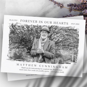 Für immer in unserem Hearts Memorial Modern Simple Dankeskarte