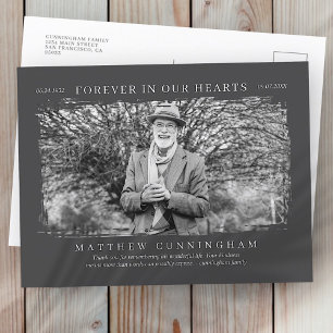 Für immer in unserem Hearts Memorial Modern Simple Postkarte