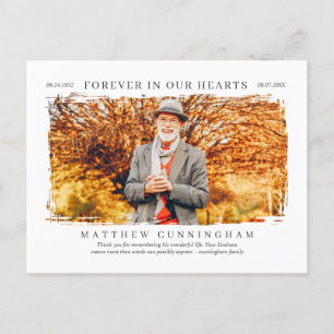Für immer in unserem Hearts Memorial Modern Simple Postkarte