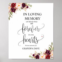 Für immer in unserem Hearts Memorial Sign v4 Poster