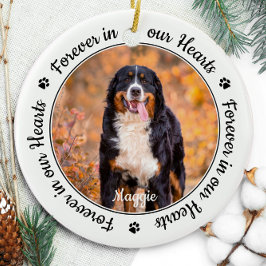 Für immer in unserem Hearts Pet Loss Geschenk Hund Keramik Ornament