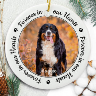 Für immer in unserem Hearts Pet Loss Geschenk Hund Keramik Ornament