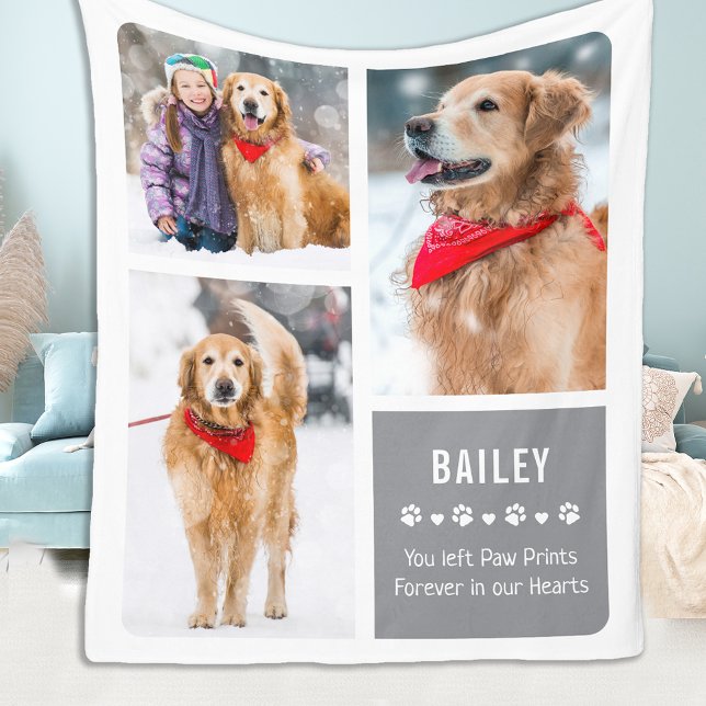 Für immer in unserem Hearts Pet Memorial Foto Coll Fleecedecke (Von Creator hochgeladen)