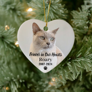 Für immer in unserem Hearts Pet Memorial Foto Keep Keramik Ornament