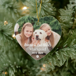 Für immer in unserem Hearts Pet Memorial Foto Keep Keramik Ornament