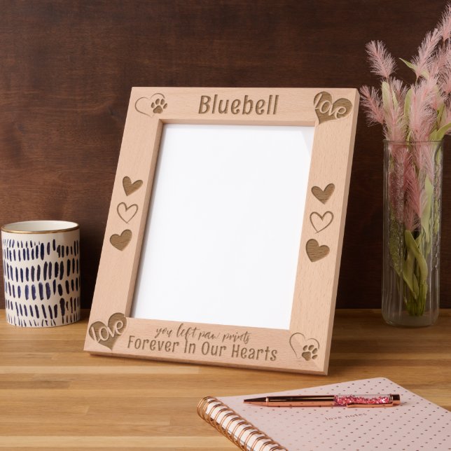 Für immer in unserem Hearts Pet Memorial Geätzte Rahmen (Links)