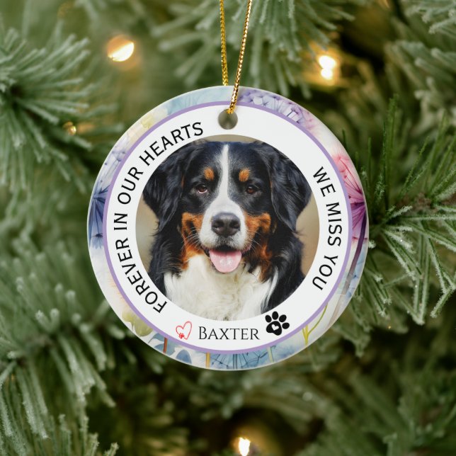 Für immer in unserem Hearts Pet Memorial Keramik Ornament (Baum)