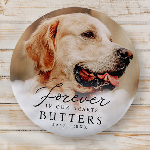 Für immer in unserem Hearts Pet Memorial Modernes  Button