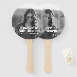 Für immer in unserem Hearts Simple Custom Foto Me Fächer