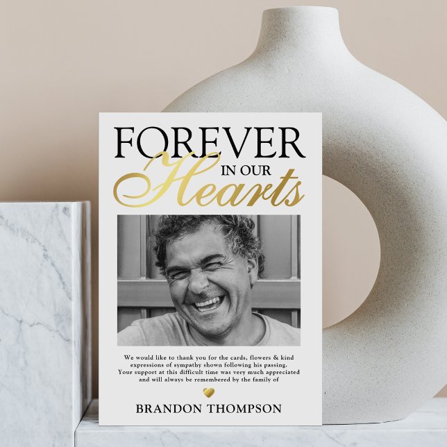 Für immer in unserem Herz Beerdigung Dankeschön Ka Dankeskarte (Von Creator hochgeladen)