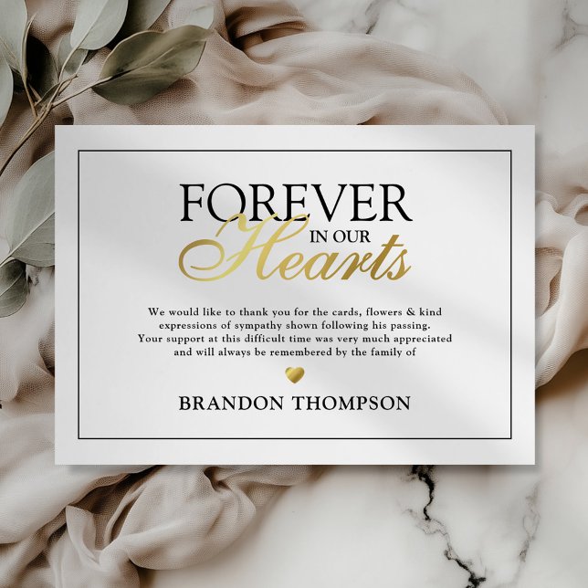 Für immer in unserem Herz Beerdigung Dankeschön Ka Dankeskarte (Von Creator hochgeladen)