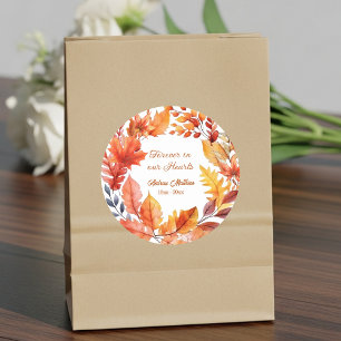 Für immer in unserem Herz Beerdigung Fall Bloralfa Runder Aufkleber