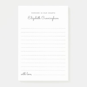 Für immer in unserem Herz Beerdigungschic Gedächtn Post-it Klebezettel