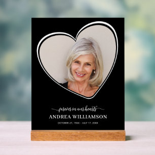 Für immer in unserem Herz Foto Beerdigung Akrylus- Acrylschild