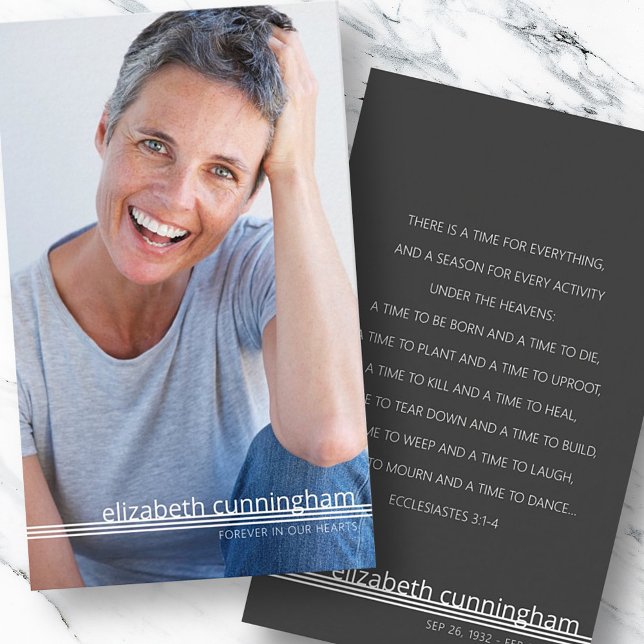 Für immer in unserem Herz Foto Beerdigungskarte Visitenkarte (Von Creator hochgeladen)