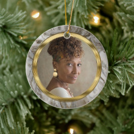 Für immer in unserem Herz-Foto Keramik Ornament