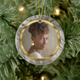 Für immer in unserem Herz-Foto Keramik Ornament