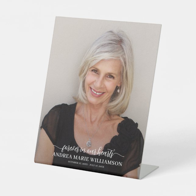 Für immer in unserem Herz-Foto Sockelschild (Vorderseite)