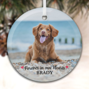 Für immer in unserem Herz Hund Foto Haustier Memor Ornament Aus Glas