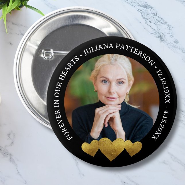 Für immer in unserem Herz Keepake Beerdigung Foto Button (Von Creator hochgeladen)