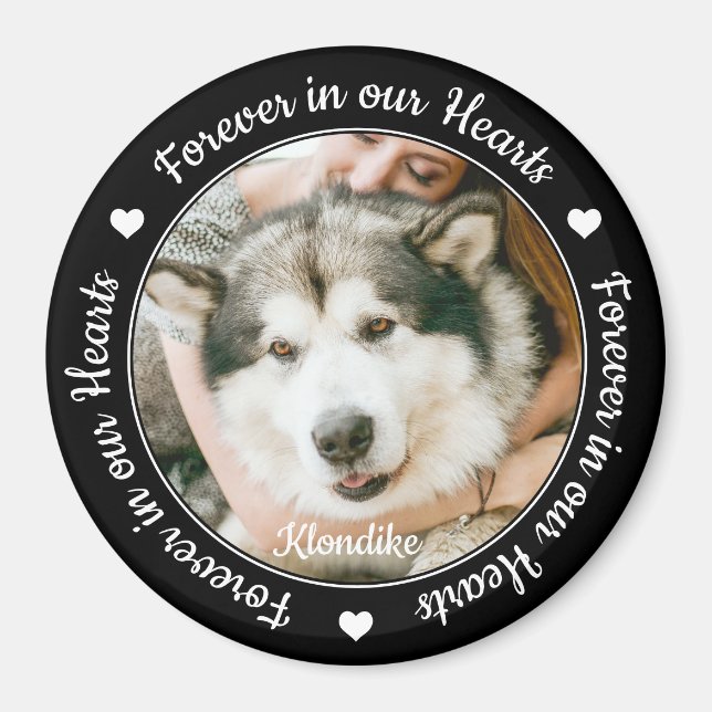 Für immer in unserem Herz Keepake Pet Memorial Hun Magnet (Vorne)