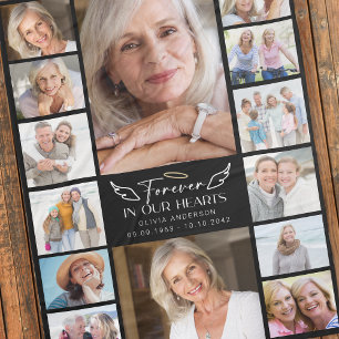 Für immer in unserem Herz Multi Foto Collage Memor Fleecedecke