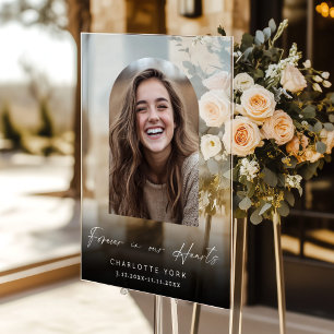 Für immer in unserem Herzen Arch Foto Begrüßung Acrylschild