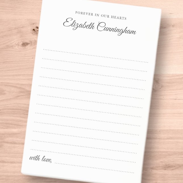 Für immer in unserem Herzen Beerdigung ein Gedächt Post-it Klebezettel (Von Creator hochgeladen)