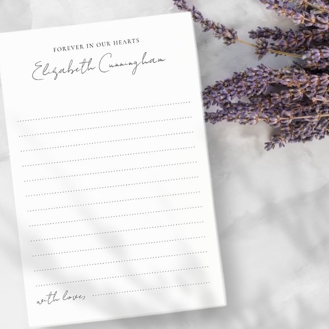 Für immer in unserem Herzen Beerdigung ein Gedächt Post-it Klebezettel (Von Creator hochgeladen)