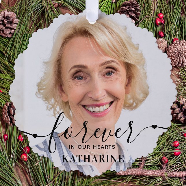 Für immer in unserem Herzen - Beileid Keepake Memo Ornament Karte (Von Creator hochgeladen)