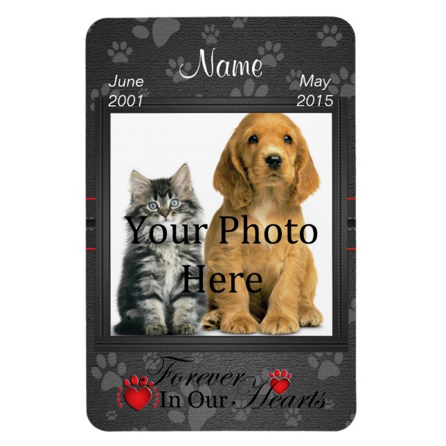 Für immer in unserem Herzen | Cat- oder Hundemeldu Magnet (Vertikal)