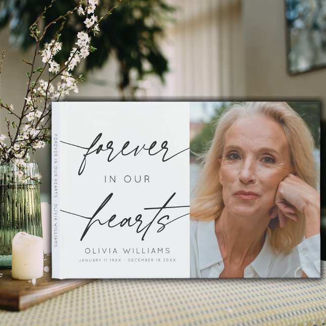 Für immer in unserem Herzen einfache Skript-Foto B Gästebuch (Von Creator hochgeladen)