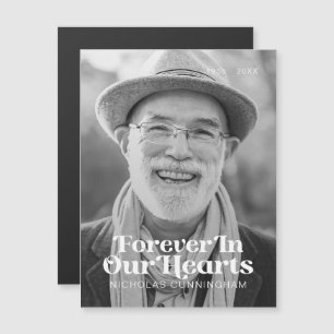 Für immer in unserem Herzen Elegantes Foto Gedenkk Magnetkarte