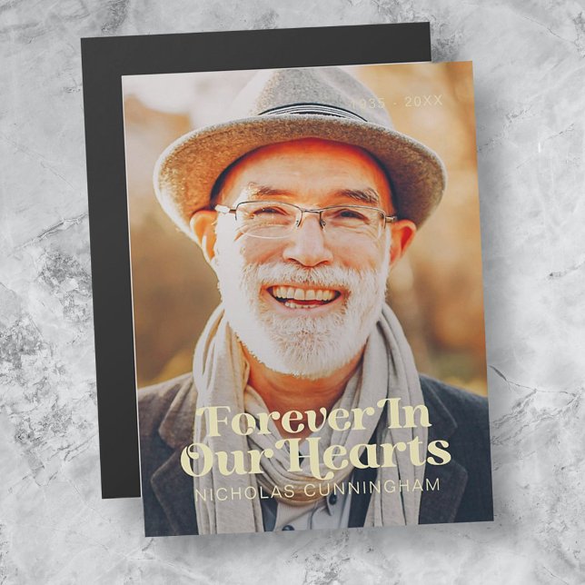 Für immer in unserem Herzen Elegantes Foto-Gedenkm Magnetkarte (Von Creator hochgeladen)