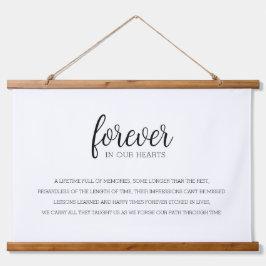Für immer in unserem Herzen Erinnerung behalten Ge Wandteppich Mit Holzrahmen