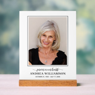 Für immer in unserem Herzen Foto Beerdigung Acrylschild