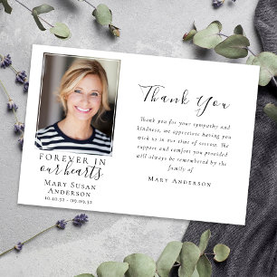 Für immer in unserem Herzen Foto Beerdigung Dankeskarte