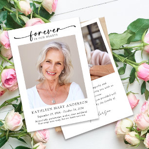 Für immer in unserem Herzen Foto Beerdigung Dankeskarte