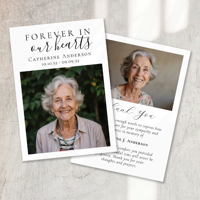 Für immer in unserem Herzen Foto Beerdigung Dankeskarte (Von Creator hochgeladen)