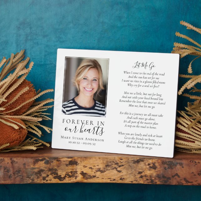 Für immer in unserem Herzen Foto Beerdigung Gebet Fotoplatte (Seite)